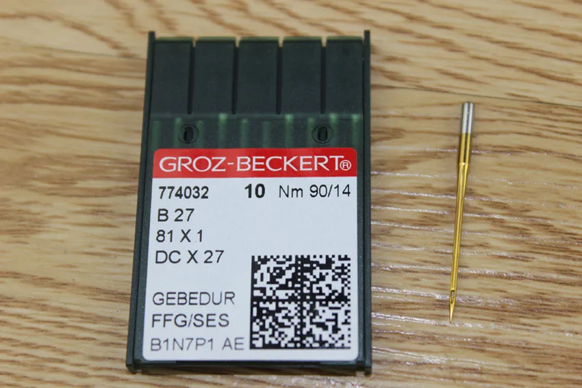 

GROZ-BECKERT Industrial Sewing Machine Needles,DCx27/ B27,20Pcs Needles(2 packs)/Lot,Hot-Proof Needle W/ Coated Titanium Nitride
