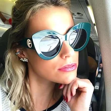 Модные женские солнцезащитные очки кошачий глаз, роскошные брендовые негабаритные солнцезащитные очки "кошачий глаз", солнцезащитные очки Gafas de sol para mujer