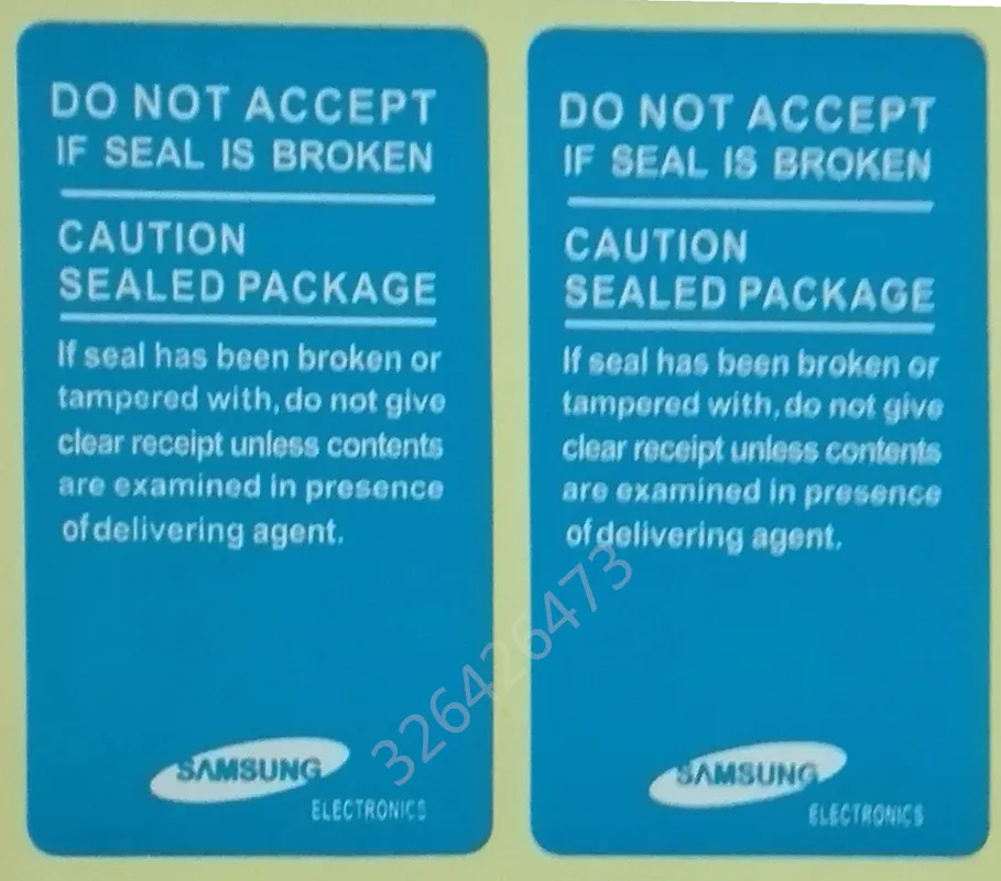

Best quality seal label sticker for SAMSUNG galaxy N7100 Note 3 S3 S4 S5 Package box sealing strip/45*25mm 500 pcs free shipping