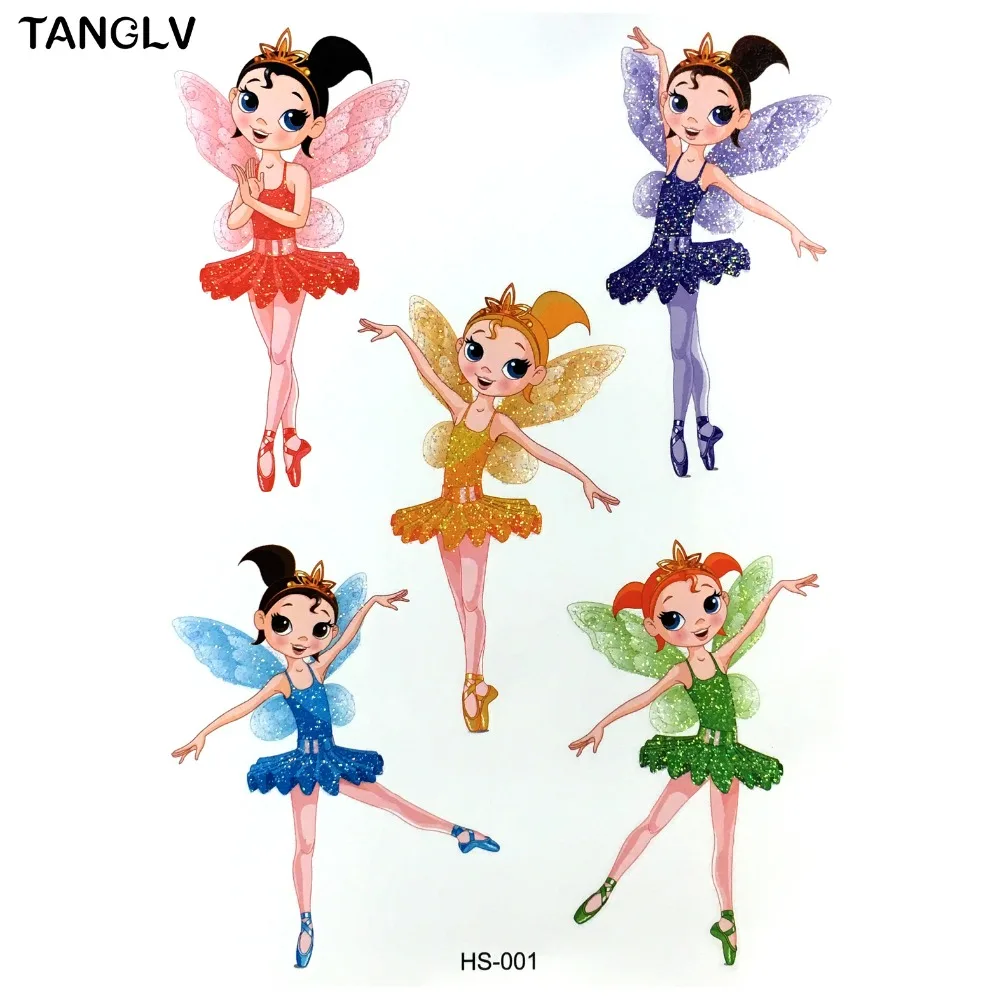 

TANGLV Brand children tattoo colors girl who dances ballet Educational sticker Taty Body Art Temporary Tattoo Sticker Glitter