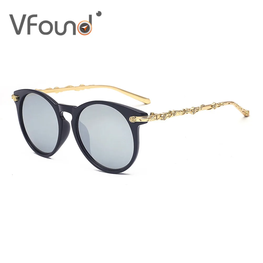 VFound Retro Sunglasses Designer Round Women Ladies Sun Glasses Flower