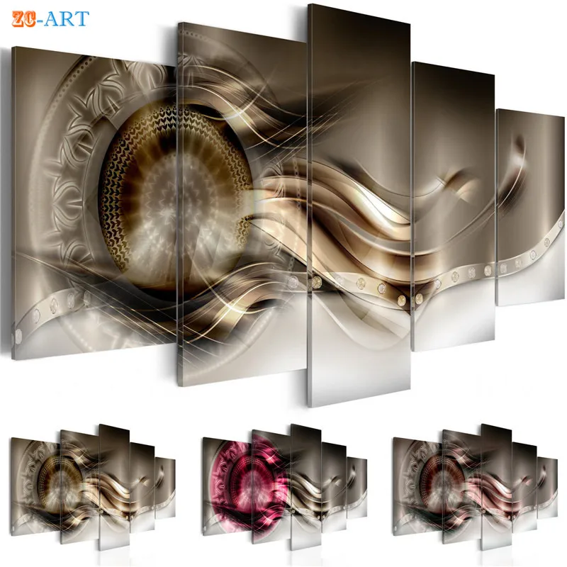 

Pattern Prints Canvas Art 5 Pieces Modern Wall Art Abstract Painting Modular Pictures for Living Room Home Decor