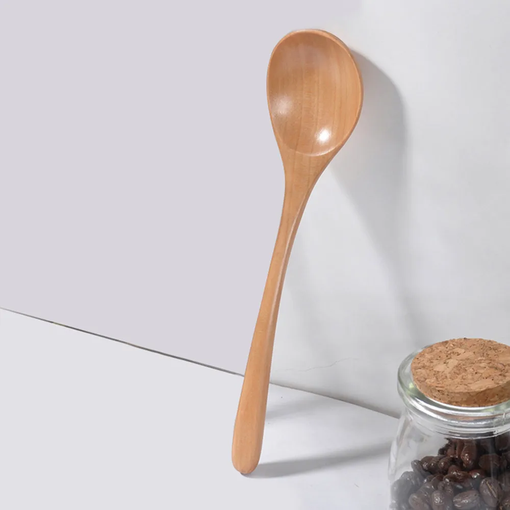 

Wooden Spoon Fork Bamboo Kitchen Cooking Utensil Tools Soup-Teaspoon Tableware Cutlery Coffee Tea Spoons Salad Fruit
