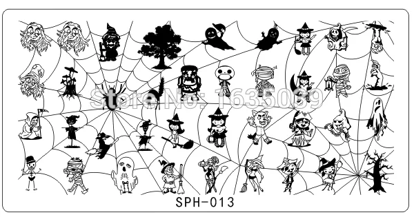 1 шт. табличка с рисунками на тему Хеллоуина Рождественская пластина для стемпинга для нейл-арта 12*6 см шаблон для ногтей праздничный штамп для ногтей Рождественская серия SPH