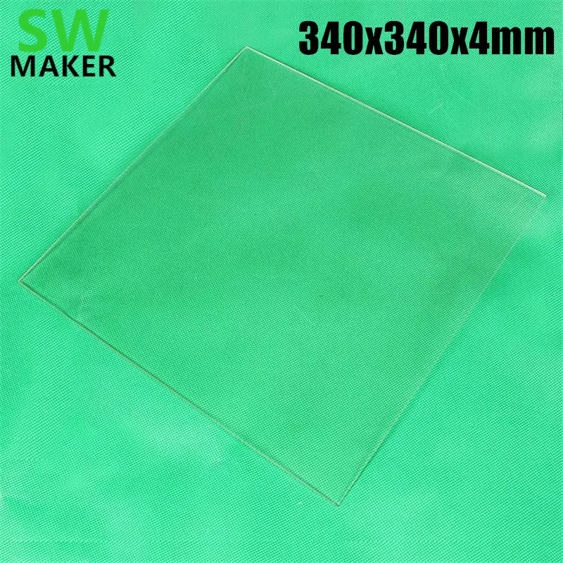 

340x340x4mm 3D Printer Build Plate Borosilicate glass 3d Printer Transparent Glass for Troxy X5S 3D printer