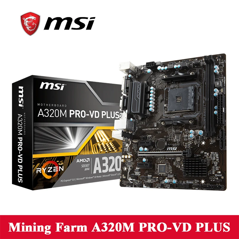 MSI PC A320M PRO VD PLUS 32G Original Motherboard with