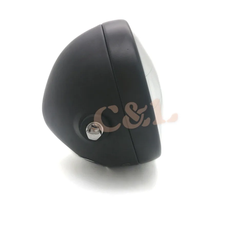 1xBlack металлическая фара с синим светодиодный Angel Eye для CG GN125 CB200 Chopper Bobber Cafe