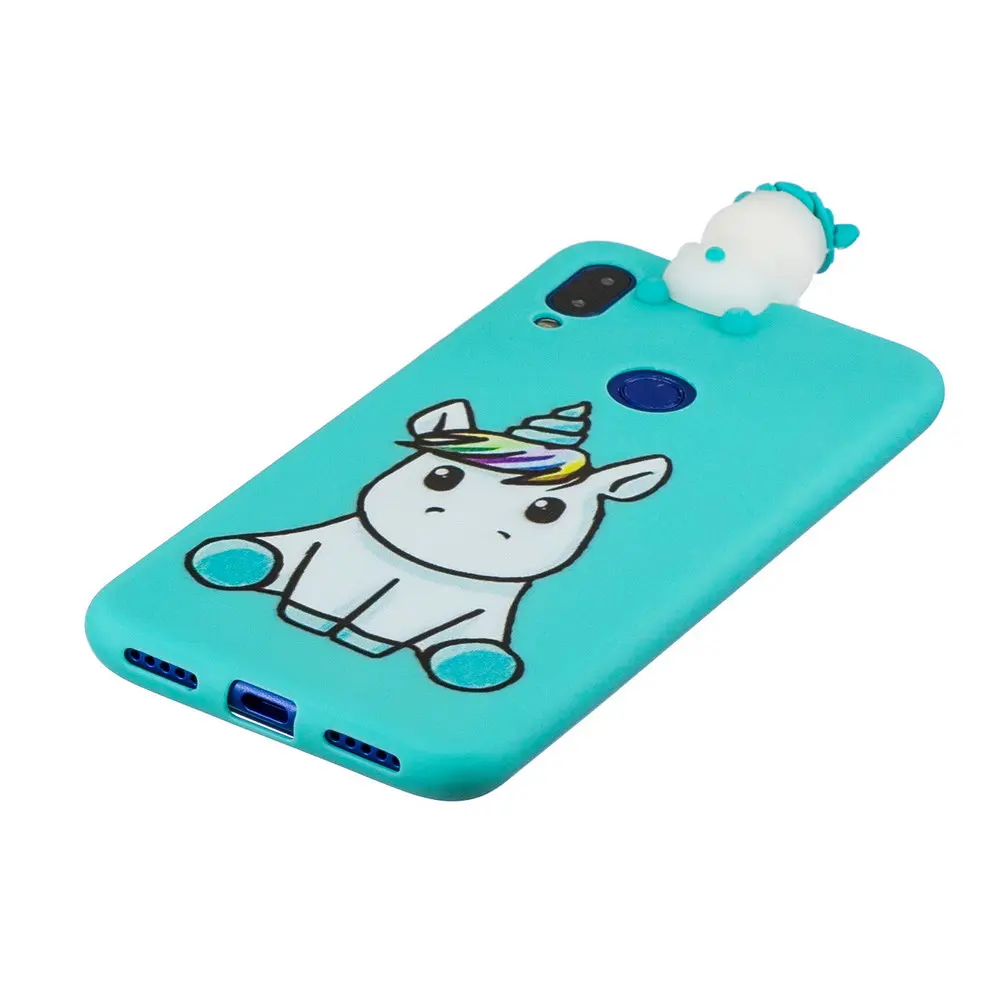 Силиконовый чехол для Xiaomi redmi note 7 Pro мягкий из ТПУ с 3D рисунком единорога медведя