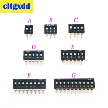 

cltgxdd 10pcs Slide Type Flat toggle Switch Module KM-2P/3P/4P/5P/6P/8P/10P gold-plated Feet Black 2.54mm chip DIP switch