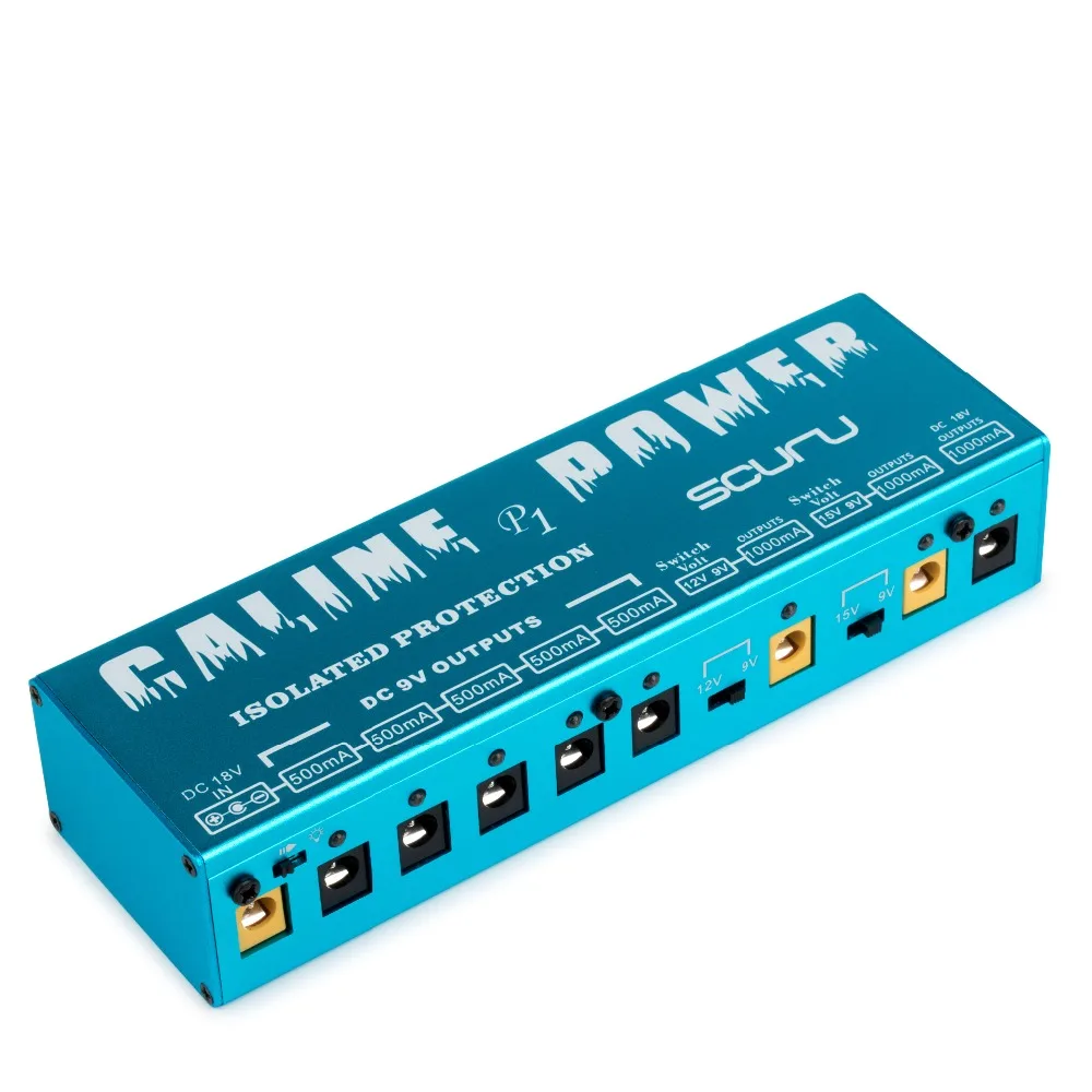 

Caline P1 Isolated Power Supply 18V 2A 36W Guitar Effects Pedal 8 lsolated Outlets Power Supply P1 Blue Color Guitar Accessories