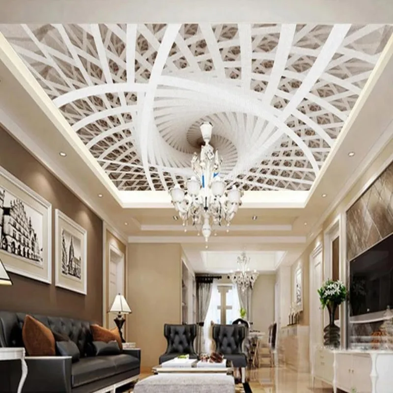 3D Photo Wall Paper Interior Decoration Painting Personality Simple 3D Stereoscopic Art Geometric Ceiling Design 3d Wallpaper