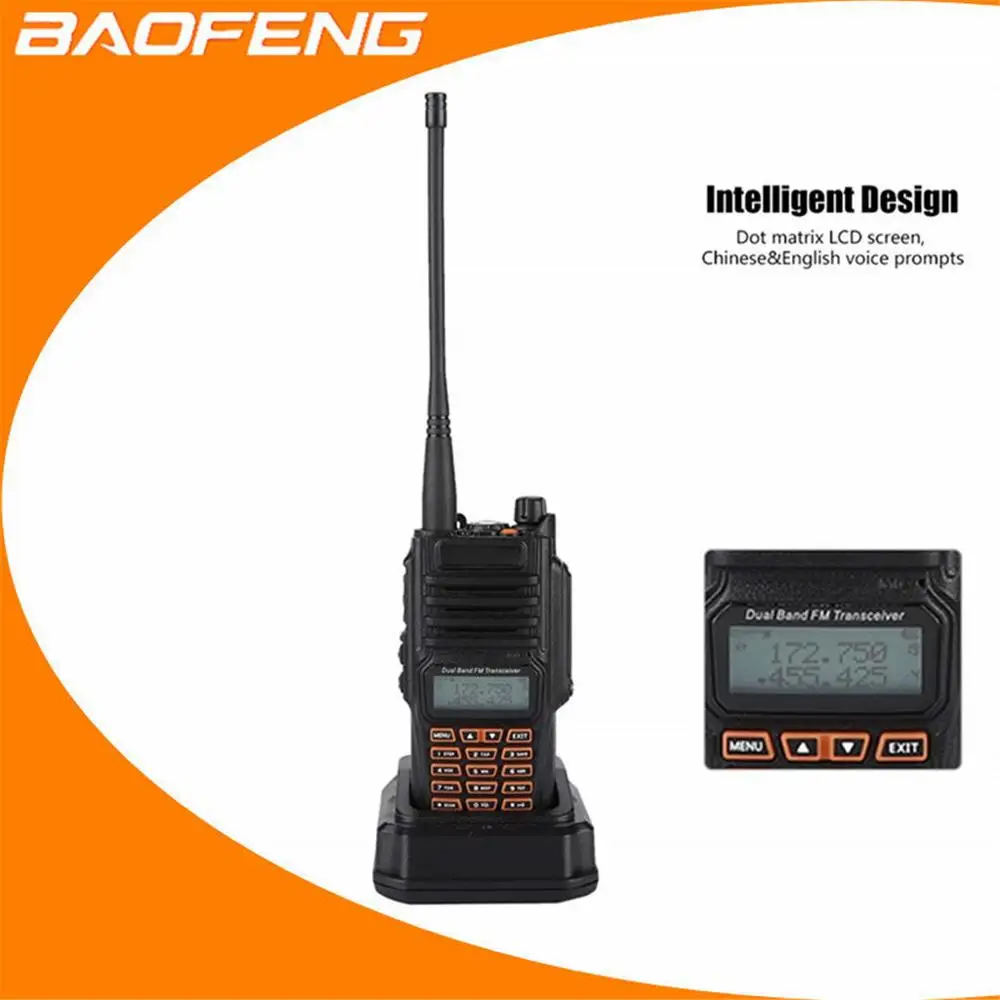 Водонепроницаемая рация BaoFeng UV 9R Plus ручной УКВ УВЧ двухдиапозонный IP67 ВЧ
