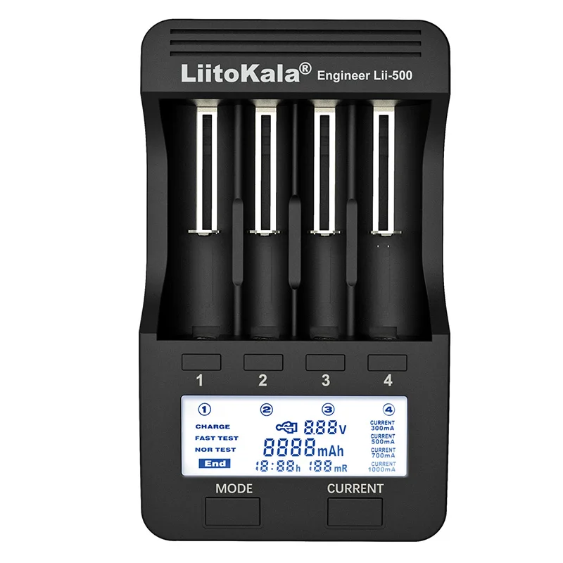 Умное устройство для зарядки никель-металлогидридных аккумуляторов от компании Liitokala зарядное устройство Lii-S1 Lii-S2 Lii-S4 18650 зарядное устройство Lii-500 Lii-PD4 зарядное устройство для 18650 21700 26650 AA AAA батареи - Цвет: Lii-500 only charger