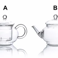 Виды ручной работы термостойкого прозрачного стекла мини цветок чайник w/заварки A/B