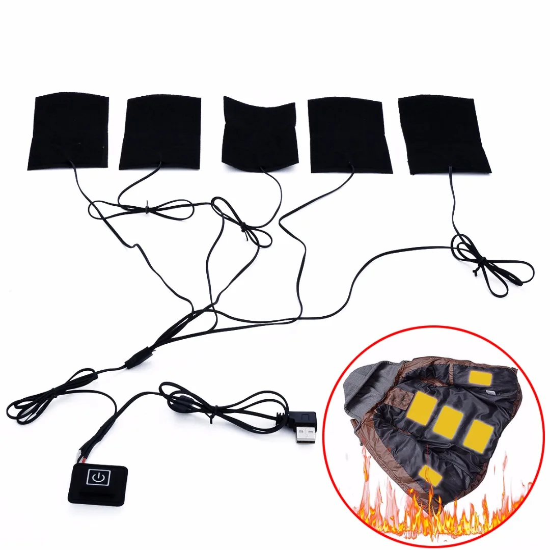 1 Set USB Electric Heating Pads for DIY Heated Clothing Thermal Outdoor Clothes Heated Jacket