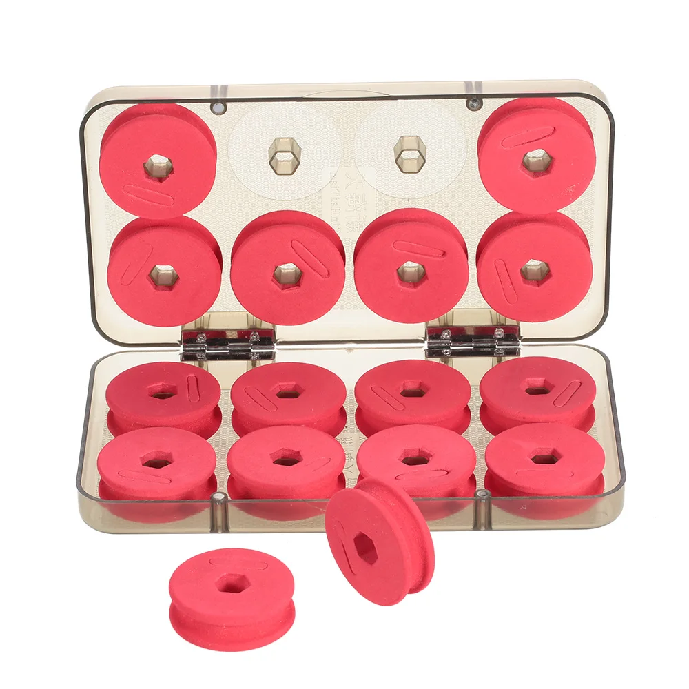 

16pcs EVA Foam Winding Board Fishing Line Shaft Bobbin Spools Trace Wire Gear Box RED Utility Line Fishing Tackle Boxes Case