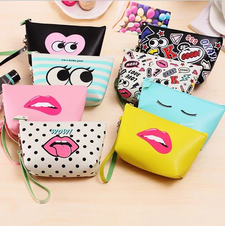 

New Design Printing Makeup Bags With Multicolor Pattern Cute Cosmetics Pouchs For Travel Ladies Pouch Women Cosmetic Bag