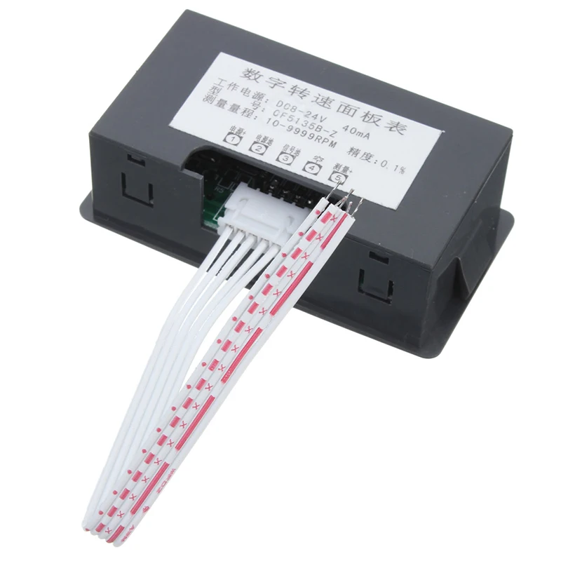 NPN зал датчик приближения+ электронный красный светодиодный Тахометр 4 цифровой дисплей Тахометр RPM измеритель скорости с магнитом