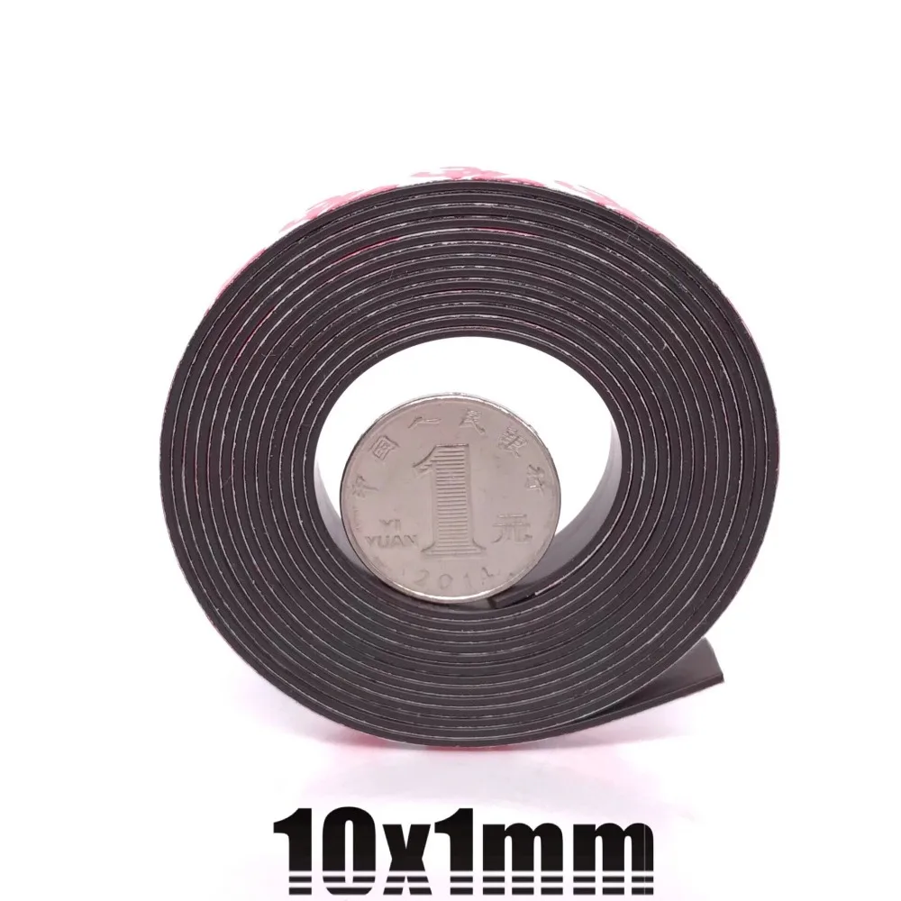 1 м самоклеящаяся Гибкая магнитная лента 1 м резиновая магнитная лента ширина 10 мм толщина 1 мм