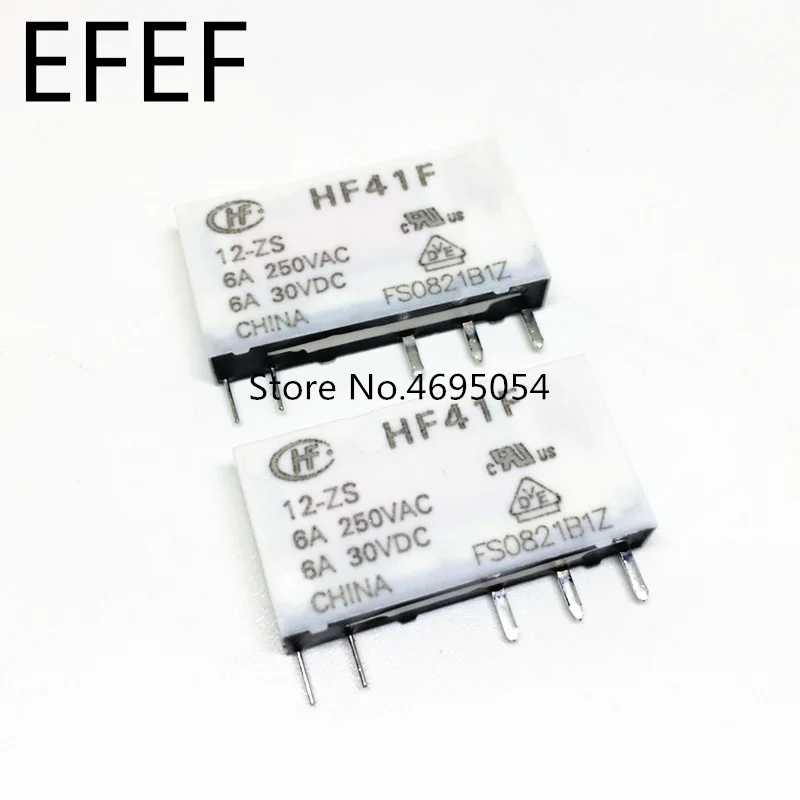 10 шт. новое и оригинальное реле HF HF41F-024-ZS HF41F-012-ZS (555) 6A 1CO HF41F 5V 12V 24V вафельное |