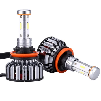 

2Pcs V18 4 Face 8000Lm Csp Car Headlight 60W / 360 Degree No Dead Angle Lighting Lamp 3 Kinds Of Lights Can Be Replaced H11