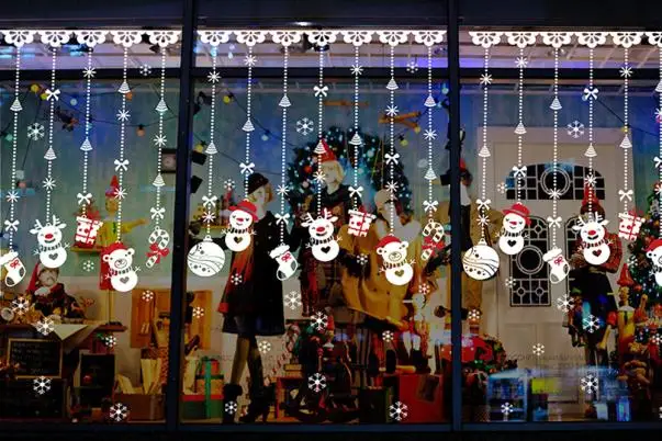 Рождественские украшения, оконные наклейки, Рождественское украшение для дома, Рождественский Декор, Счастливое Рождество, год F#4O26