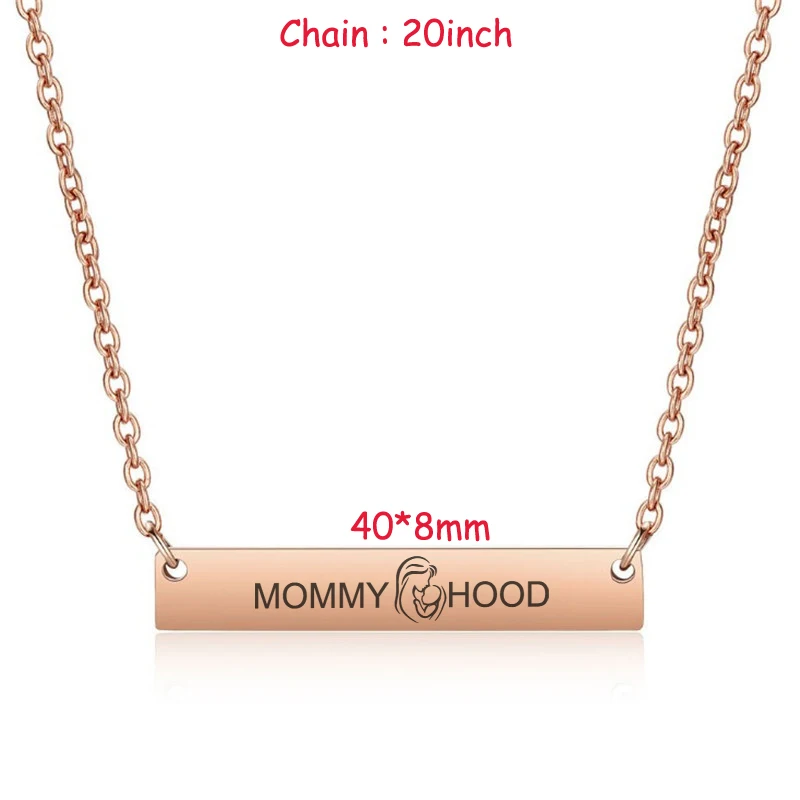 MOMMY HOOD Bar Necklace For Mother's Day Mom Birthday Gift Charm Clavicular Chain Women Exclusive Jewelry Pendant | Украшения и