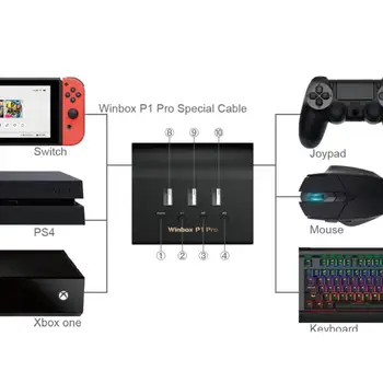 

Winbox P1 Pro Keyboard/Mouse Gamepad Adapter 4USB Independent Switch Converter for FPS PS4 P1 Pro XBOX,AoV,Mobile Legend,RoS