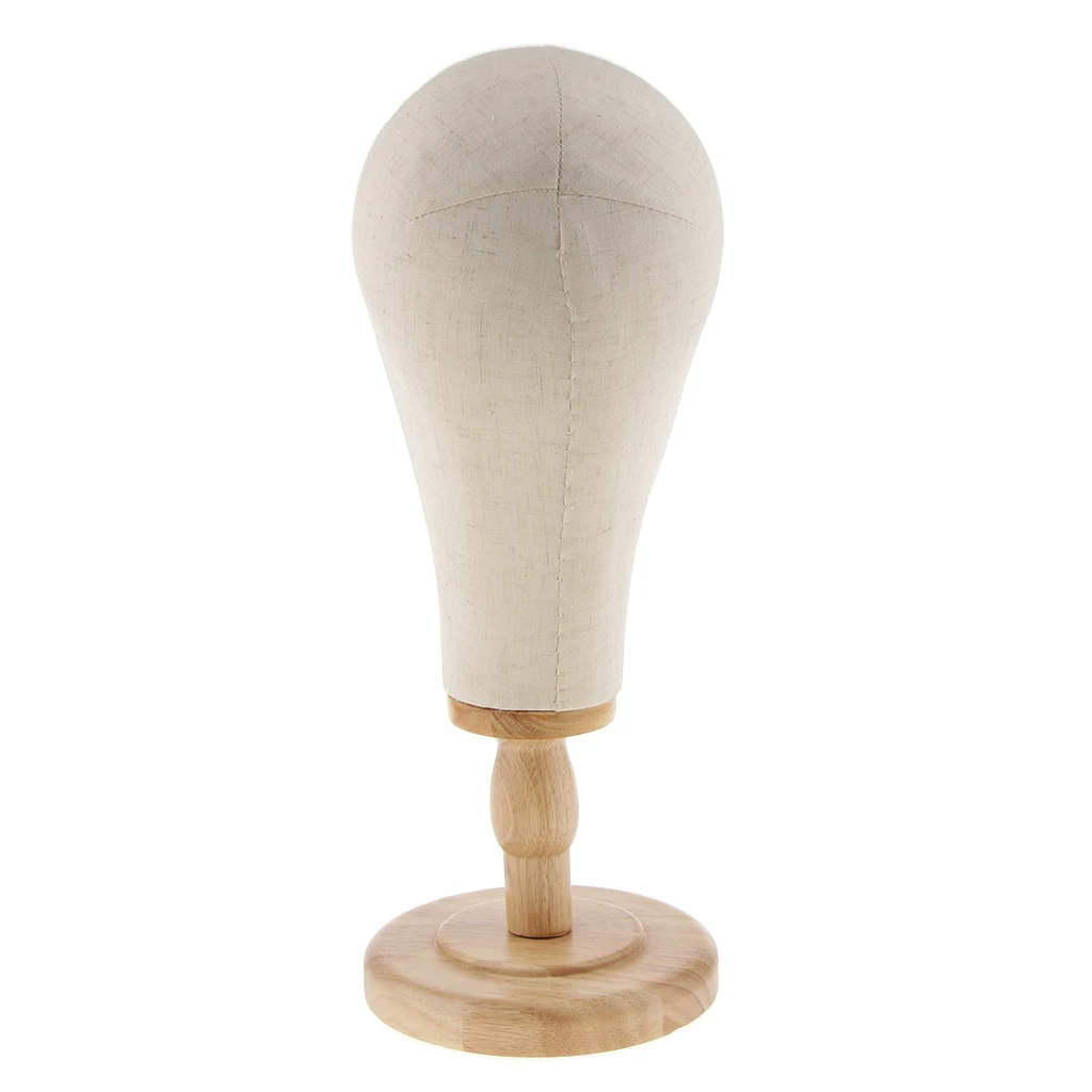 2x 21' Canvas Block Mannequin Head Wig Hat Making Glasses Holder with Stand