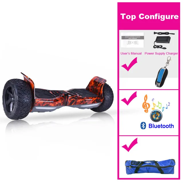 Самобалансирующиеся скутеры Hoverboard 10 дюймов покрышки Bluetooth электрический скутер гироскоп два колеса Франция с сумкой - Цвет: as picture