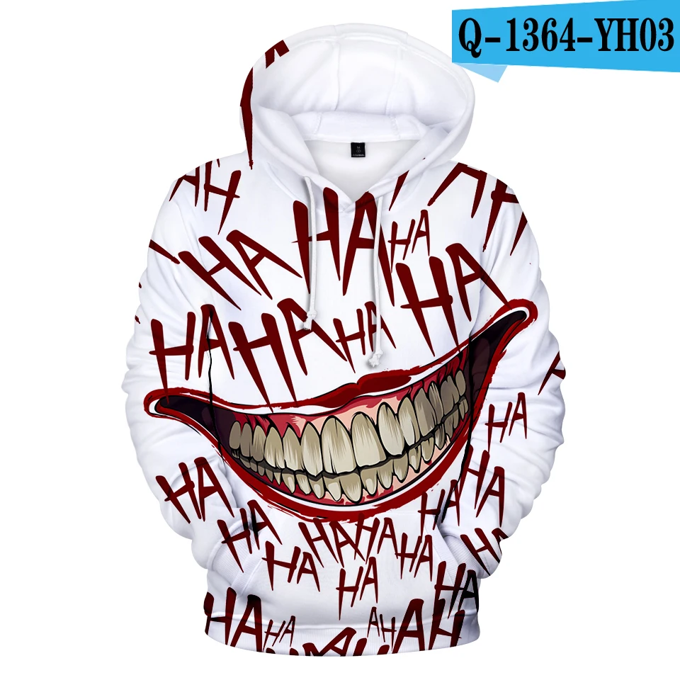 HAHA joker 3D Sweatshirt Hoodies Men and women Hip Hop Funny Autumn Streetwear
