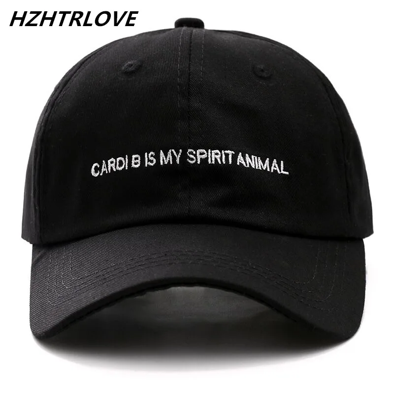 

Letter CARDI B IS MY SPIRIT ANIMAL Snapback Cap Cotton Cardib Baseball Cap For Men Women Adjustable Hip Hop Dad Hat Bone Garros