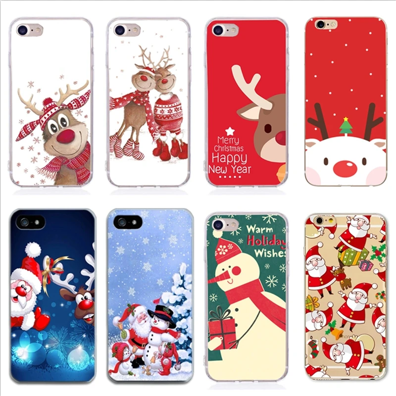 

Soft Silicone Phone Case For Apple iPhone 6 6s 5 5s Se 8 X Xs Max XR Merry Christmas Deer TPU Shell For iPhone 7 Cases Coque