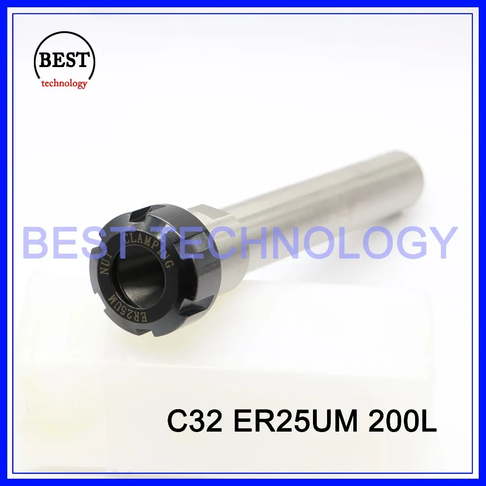 

C32 ER25UM 200L Collet Chuck Hoder Straight  Shank Chuck Collect Extension Rod  ER25 Collet ER25UM Nut  for CNC Milling