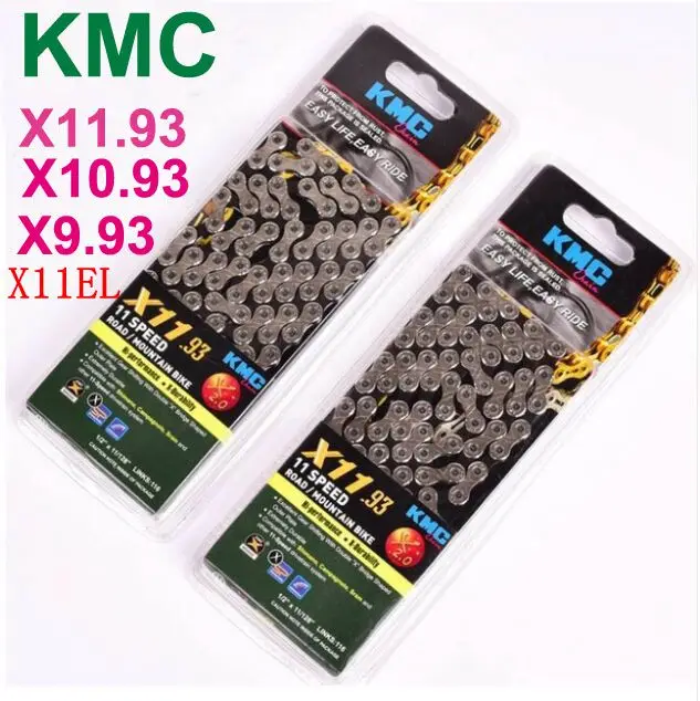 

KMC Bike Chain X11EL X11.93 Mountain MTB/Road Bicycle Chain X10.93/X8.93 Derailleur 11V Speed Chain kmc X11 116 Links Original