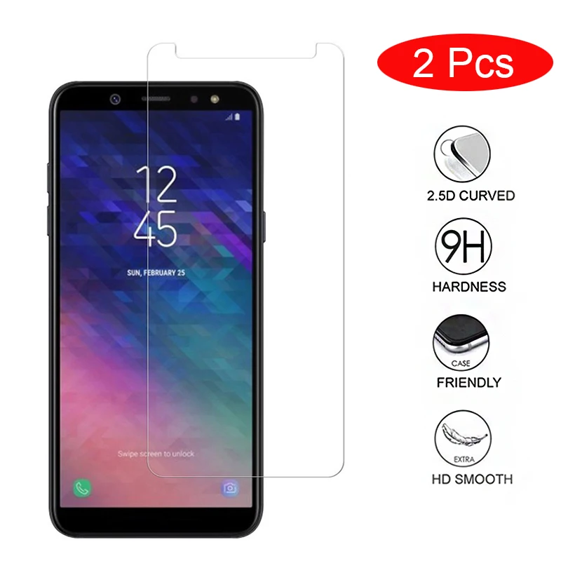 2 шт. закаленное стекло для samsung galaxy a6 a6plus a8 Prime 2018 защитная пленка на a 6 8 8a защита