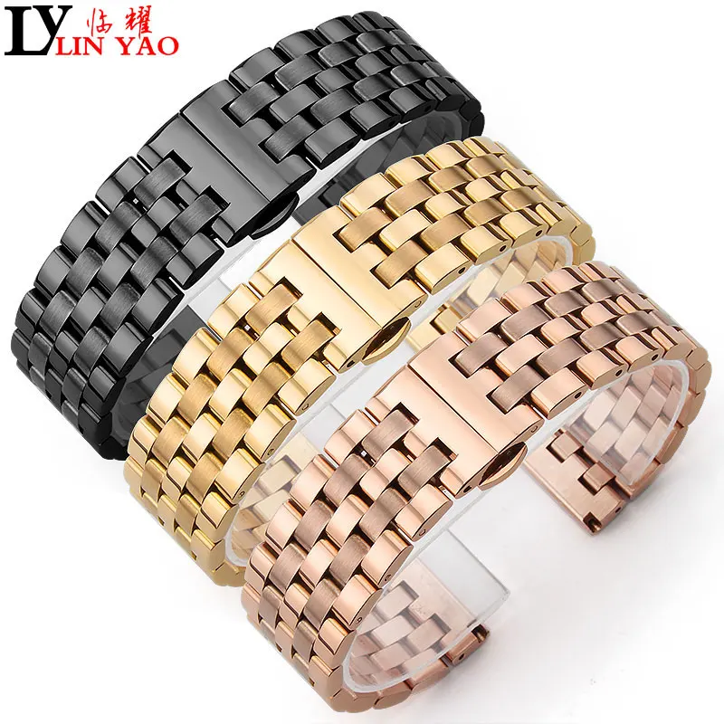 Stainless steel watch band Strap Bracelet Watchband Wristband Rose gold