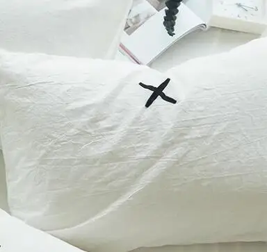 Прямоугольник 74*48 см простая белая спокойной ночи вышитая подушка чехол хлопок спальный конверт слова Вышивка Подушка Чехол кровать наволочка - Цвет: D