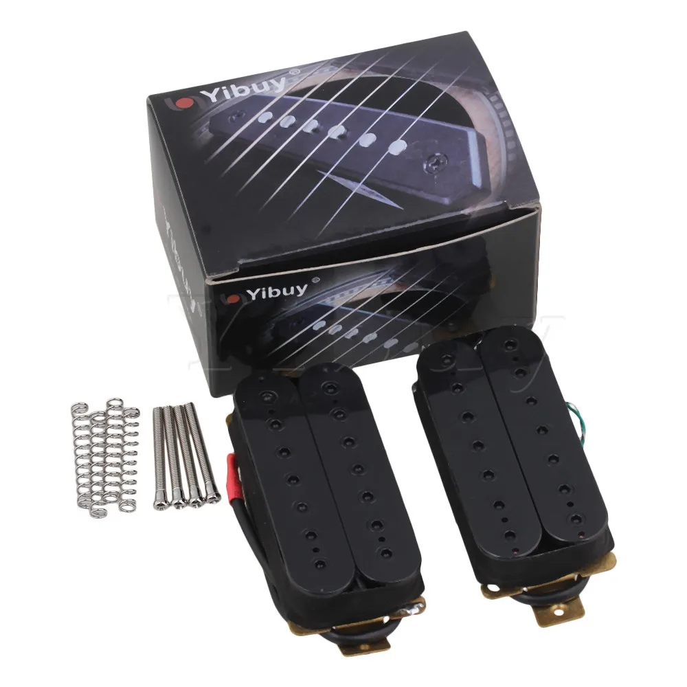 

Yibuy 2pcs Black Double Coil Pickup for 7 String Electric Guitar Parts