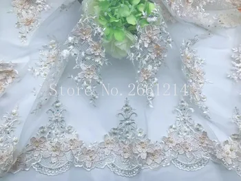 

3d flower african tulle laces fabrics special beaded Nigerian lace fabrics BZL-XN121202 french lace fabric with stones