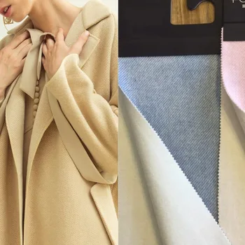 

2018 new herringbone double-faced double color cashmere coat woolen wool fabric-820gsm