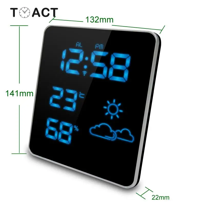 

LED Electronic Alarm Clock Weather Forecast Desk Clocks Indoor Temperature And Humidity Alarm Watch Office Bedroom Decor Gift