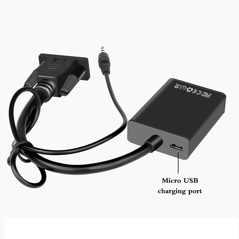 VGA to HDMI Converter Adapter Cable 1080P Analog to Digital Audio Video Converter USB Aux Cable for PC Laptop to HDTV Projector VGA to HDMI Converter Adapter Cable 1080P Analog to Digital Audio Video Converter USB Aux Cable for PC Laptop to HDTV Projector