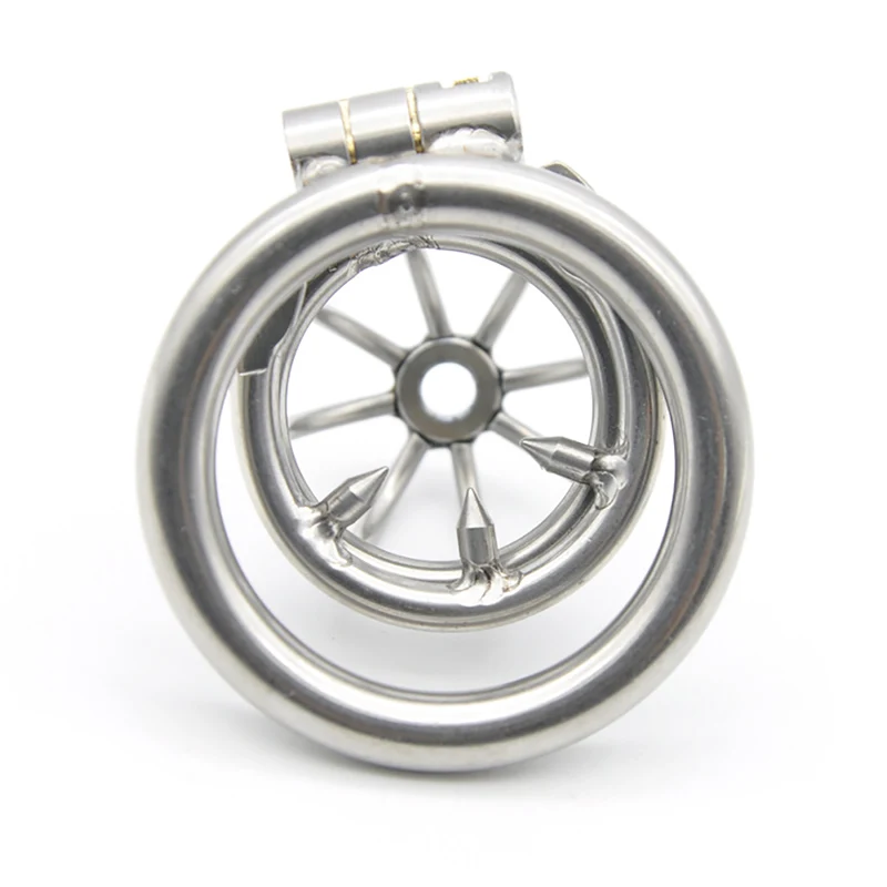 Male Chastity Cage Spiked Cock Cage Stainless Steel with Urethral Stretcher Dilator Super Small Chastity Device Penis Lock Ring6