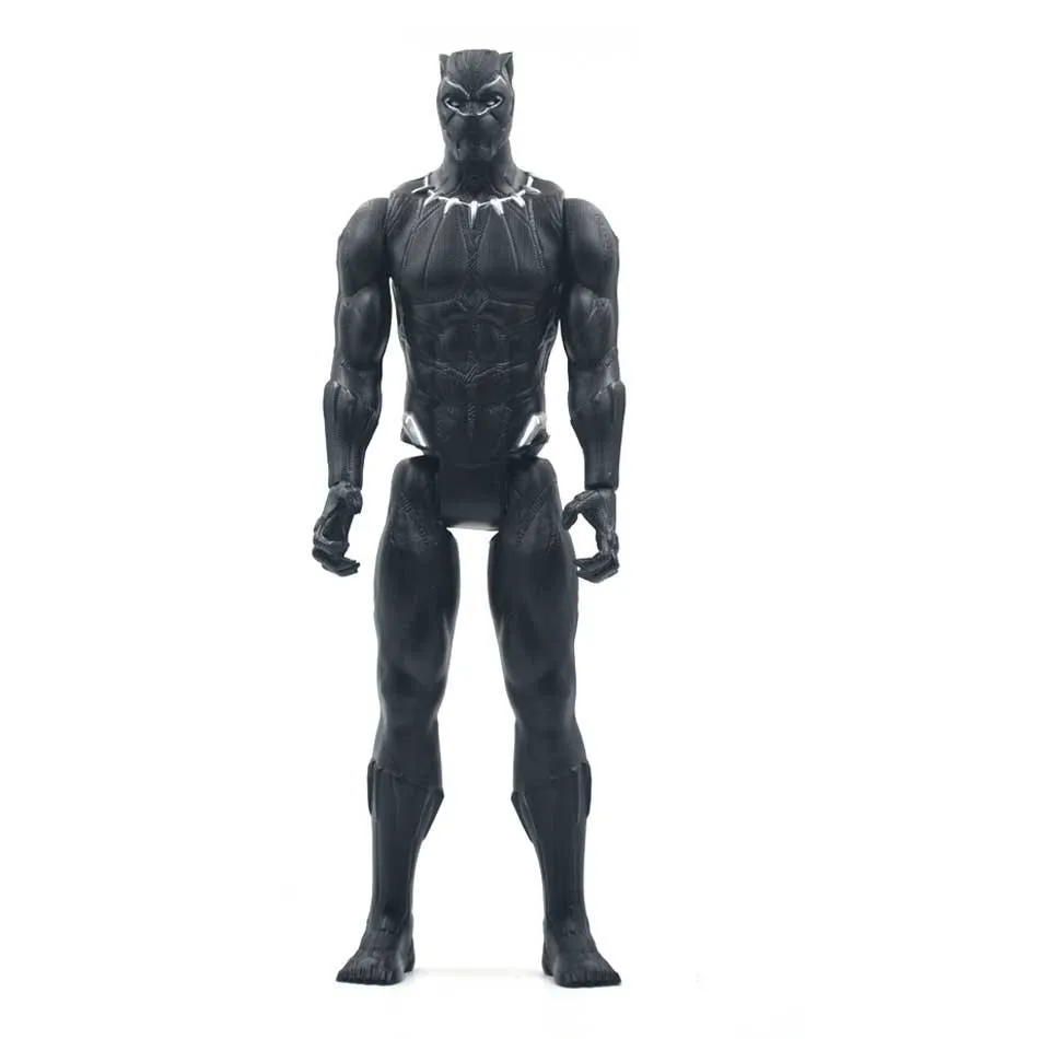 30 см Marvel Мстители игрушки танос Халк Бастер человек паук Железный человек Капитан Америка Тор Росомаха Черная пантера фигурка куклы - Цвет: panther no box