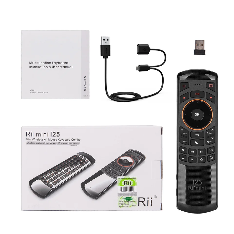 Sxhlseller Clavier Air Mouse, Télécommande sans Fil USB 2.4G Flying Mouse, pour Mac OS/Android/Linux, pour Consoles de Jeu TV Box Smart TV Ordinateur Portable