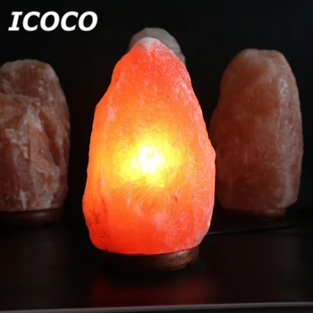 

ICOCO Hand Carved Himalayan Crystal Salt Light Ionizer Natural Rock Lamp Air Puritying Lighting for Bedroom US/EU/UK/AU Plug
