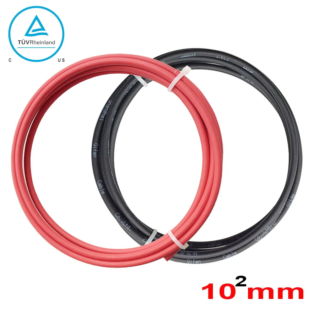 

Free Shipping!! 10mm2 Black Red PV Solar Cable Used to Off-grid and Grid Connected Solar Panel PV Cable solar syste