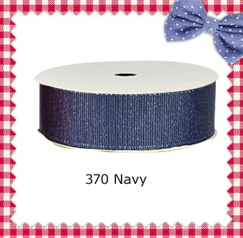 

5/8" inch (16mm) wholesale silver glitter Navy grosgrain ribbon