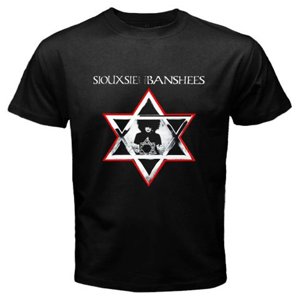 

New Siouxsie The Banshees Rock Band Legend Logo Men Black T-Shirt Size S-3XL Male Designing T Shirt top tee